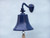 Solid Brass Hanging Ships Bell 11" - Blue