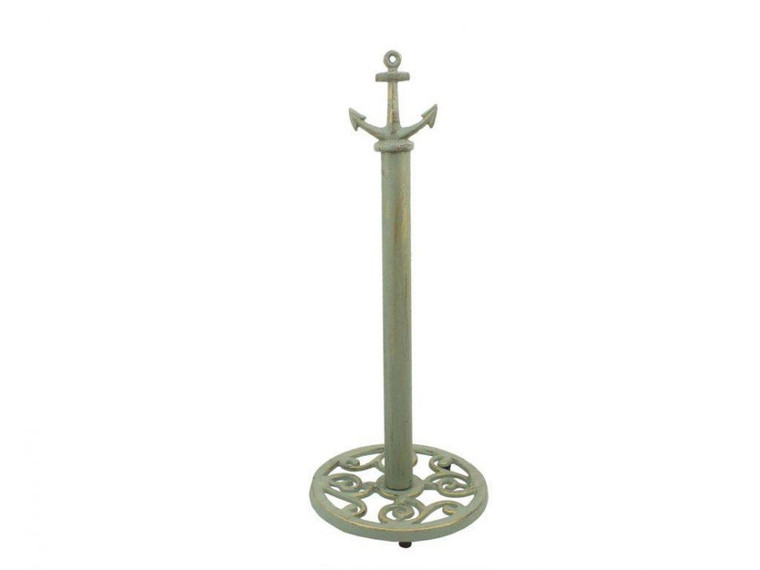 Rustic Seaworn Bronze Cast Iron Anchor Extra Toilet Paper Stand 16"