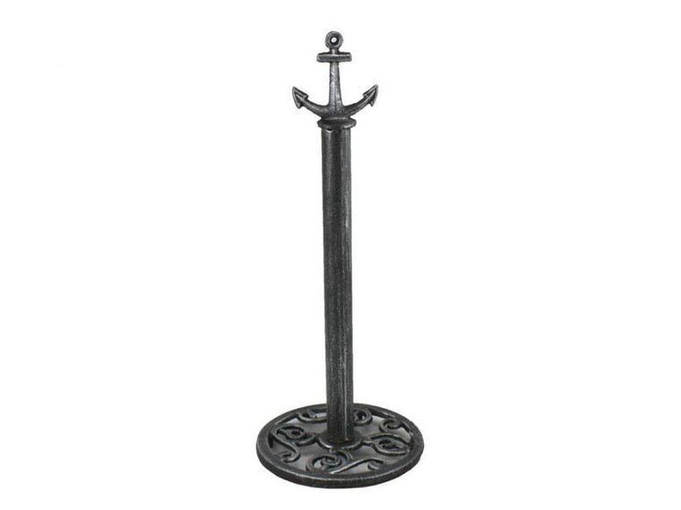 Antique Silver Cast Iron Anchor Extra Toilet Paper Stand 16"