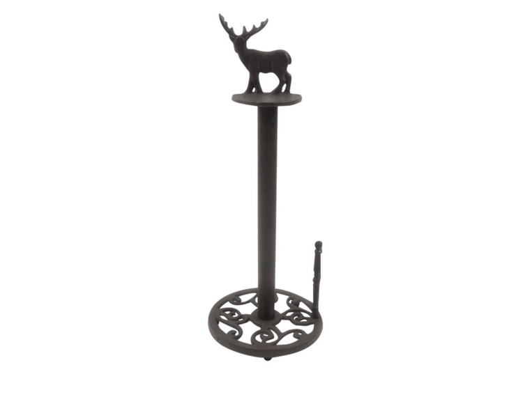 Cast Iron Moose Kitchen Paper Towel Holder 16"