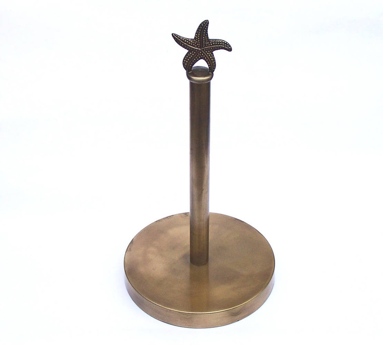 Antique Brass Starfish Paper Towel Holder 16"