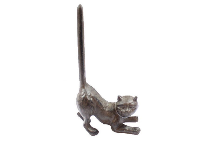 Cast Iron Cat Paper Towel Holder 10"