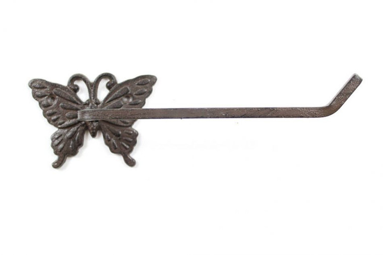 Cast Iron Butterfly Toilet Paper Holder 11"