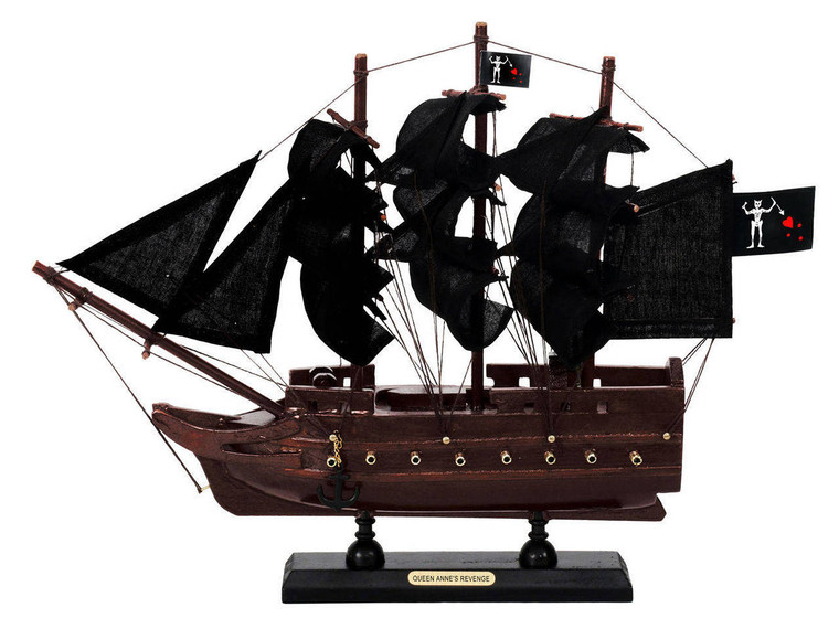 Wooden Blackbeards Queen Annes Revenge Black Sails Model Pirate Ship 12"