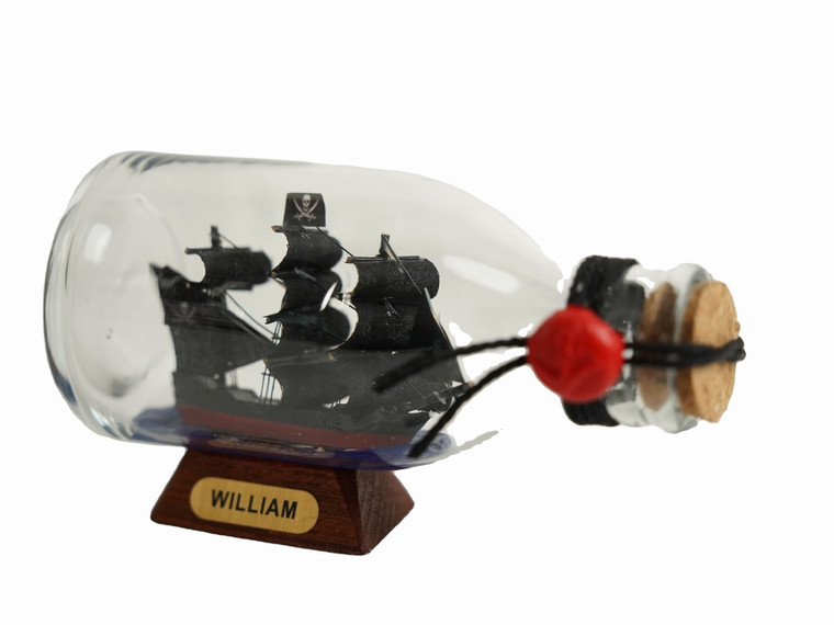 Calico Jack's The William Pirate Ship in a Bottle 5"