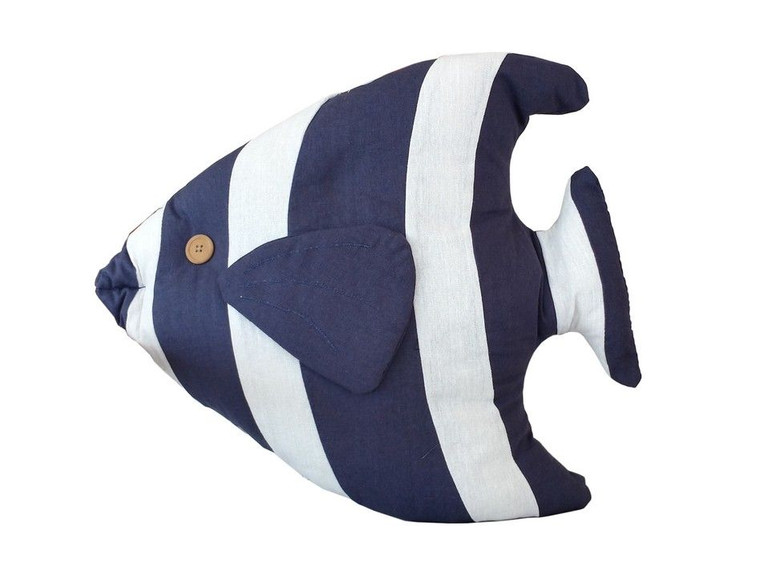 Blue Tropical Fish Pillow 18"