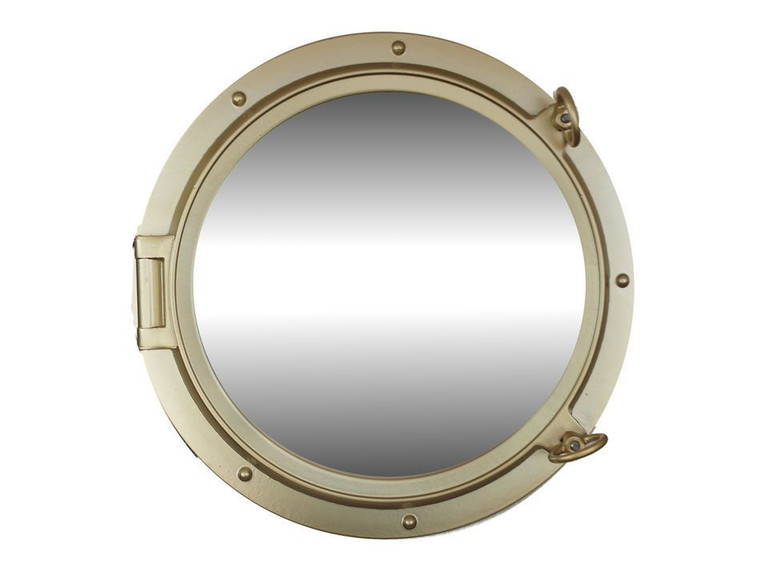 Gold Finish Porthole Mirror 24"
