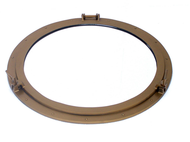 Deluxe Class Antique Brass Decorative Ship Porthole Mirror 30"