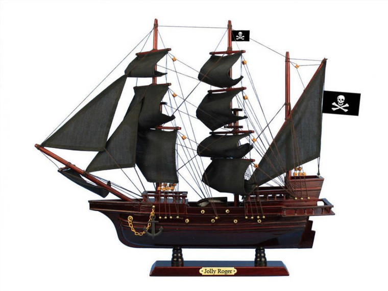 Wooden Captain Hook's Jolly Roger from Peter Pan Black Sails Pirate Ship Model 20"