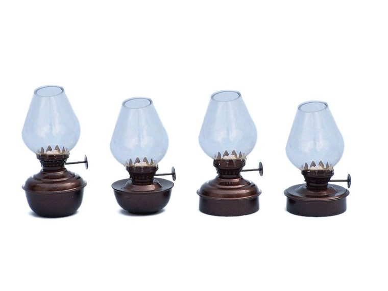Antique Copper Table Oil Lamp 5" - Set of 4