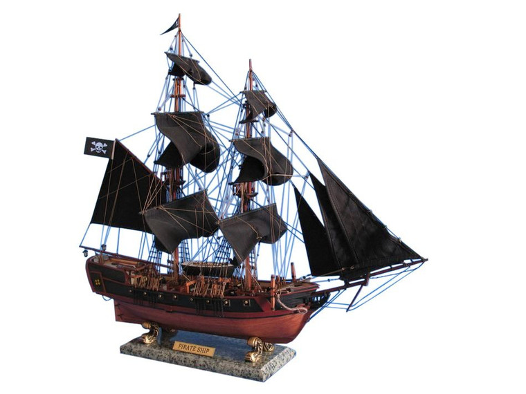 Wooden Caribbean Pirate Ship Model Limited 26" - Black Sails