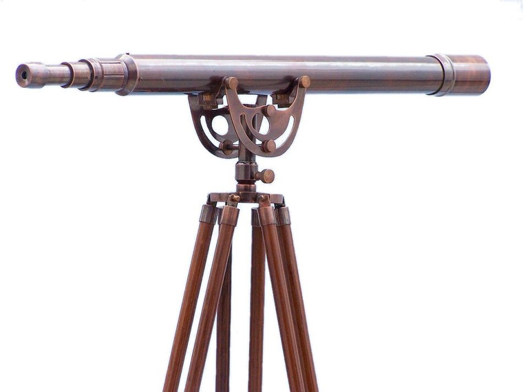 Floor Standing Antique Copper Anchormaster Telescope 65"