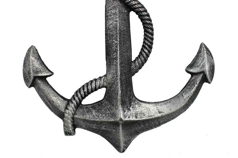 Antique Silver Cast Iron Anchor 17"