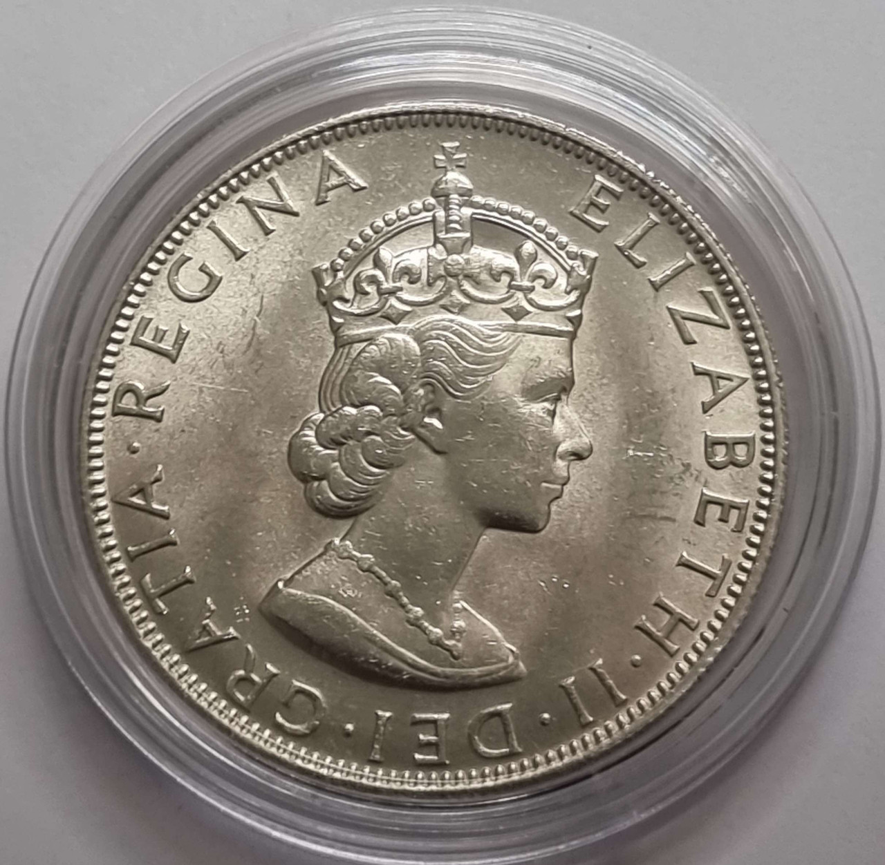 BERMUDA 1964 SILVER CROWN COIN QUEEN ELIZABETH