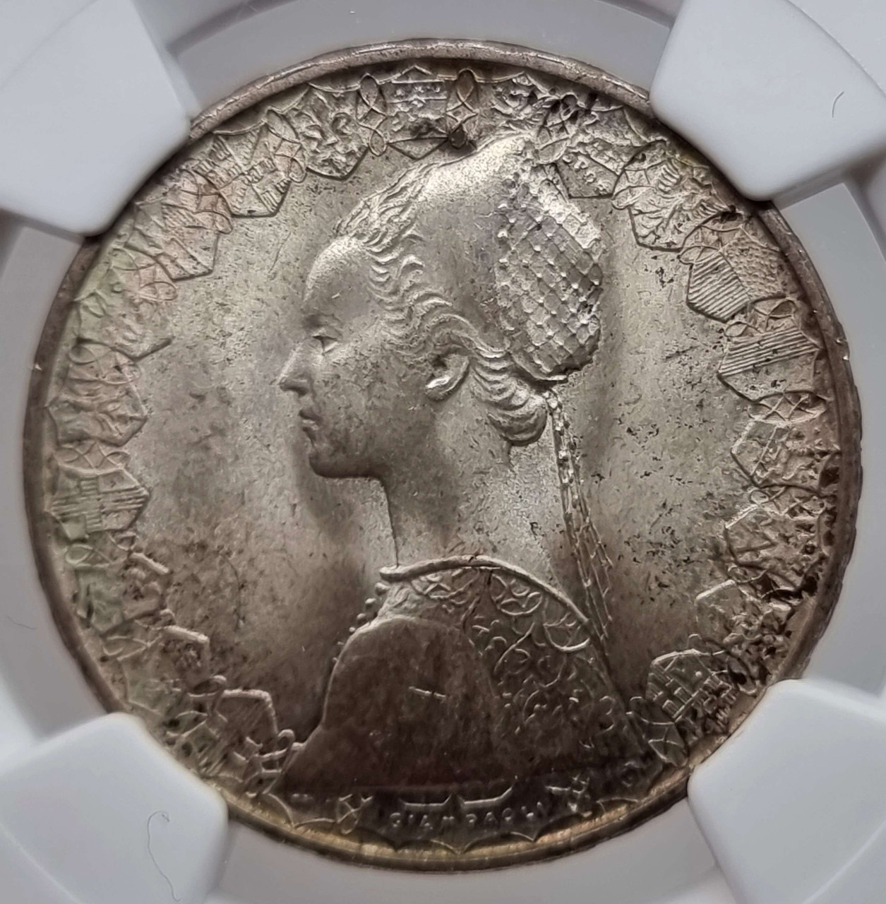 ITALY 1966 R SILVER COIN S 500 LIRE NGC MS65
