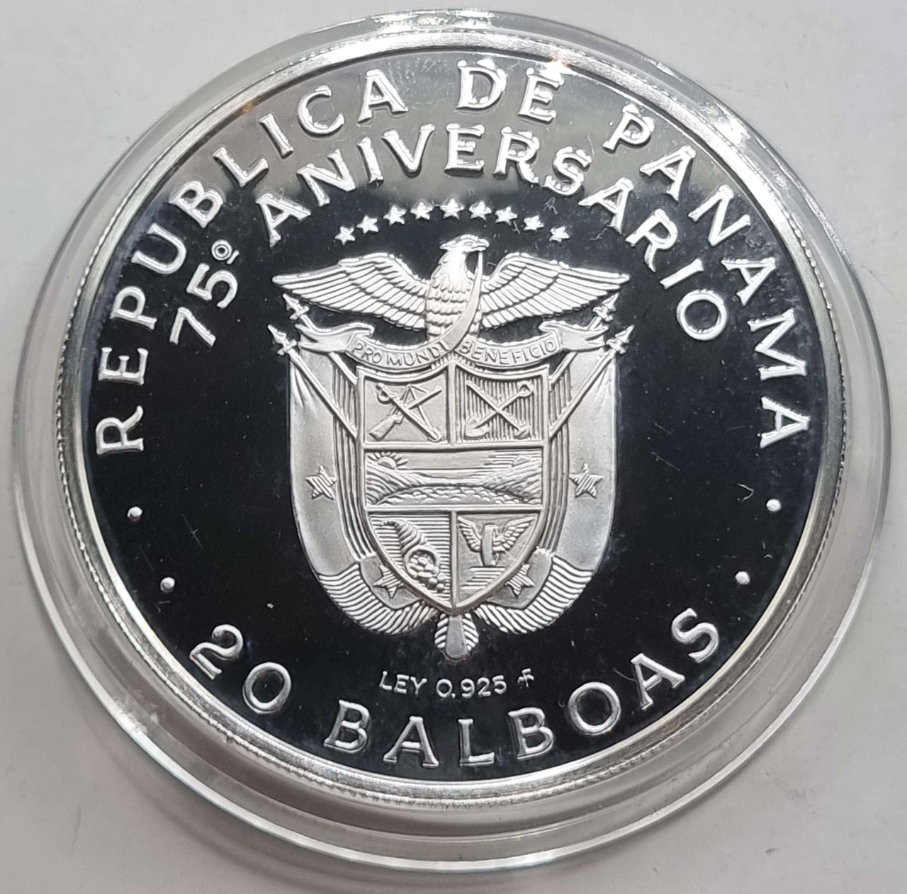 Panama Large 20 Balboas Silver Proof coin 1978