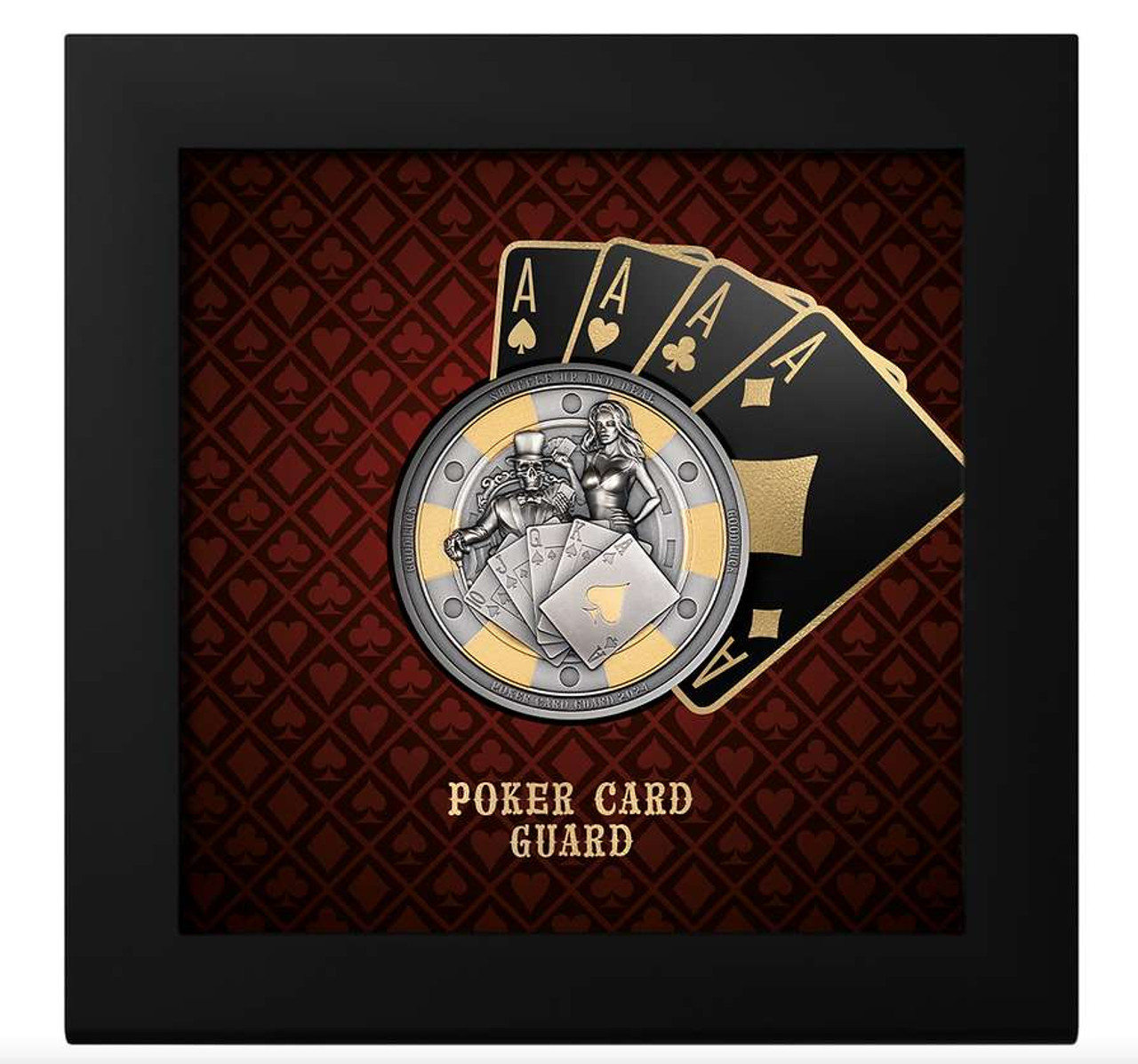 POKER CARD GUARD 1 Oz Silver Coin 5$ Palau 2024