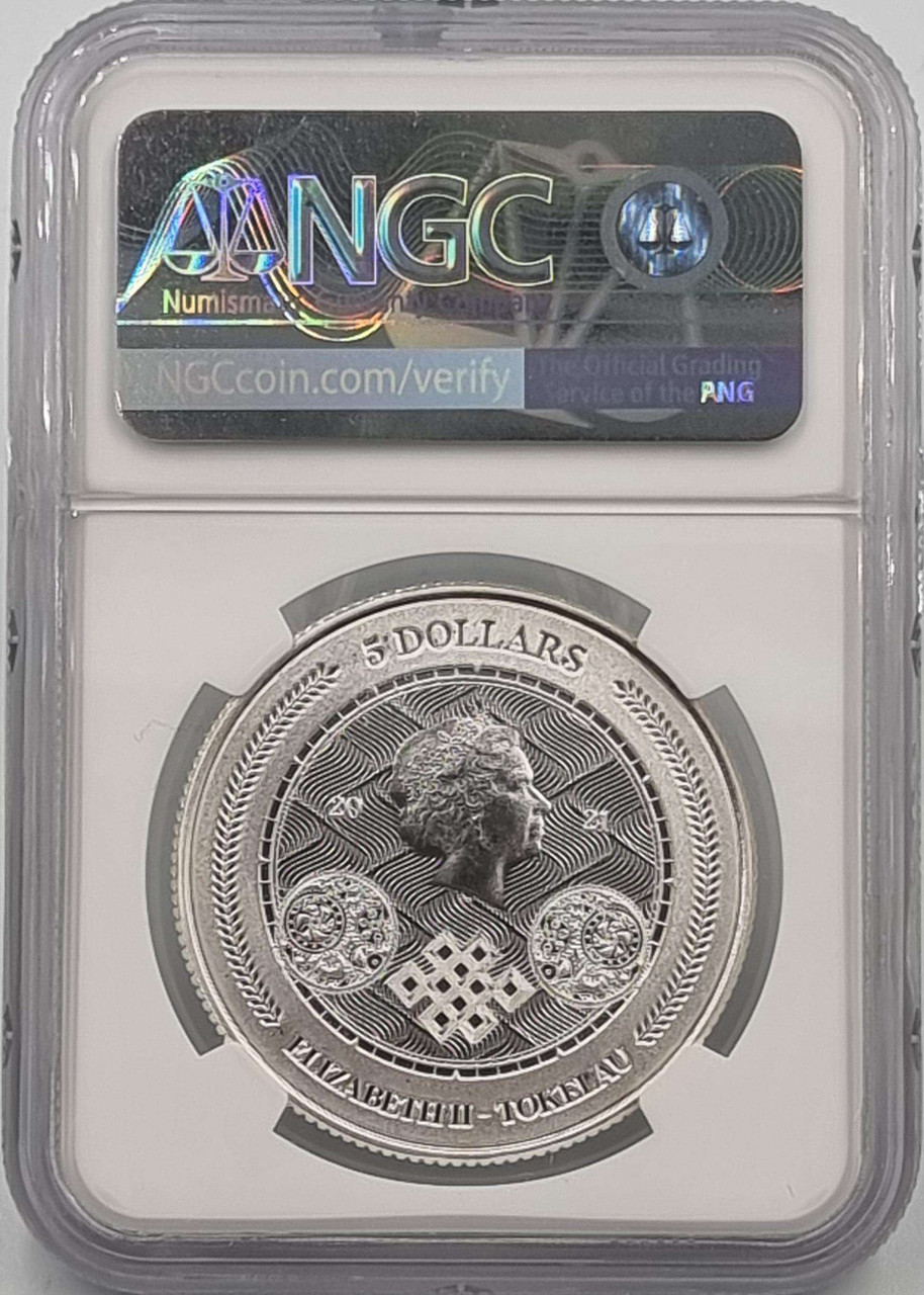 TOKELAU 2021 CHRONOS SILVER 1 oz .9999 NGC MS70 TOP POP
