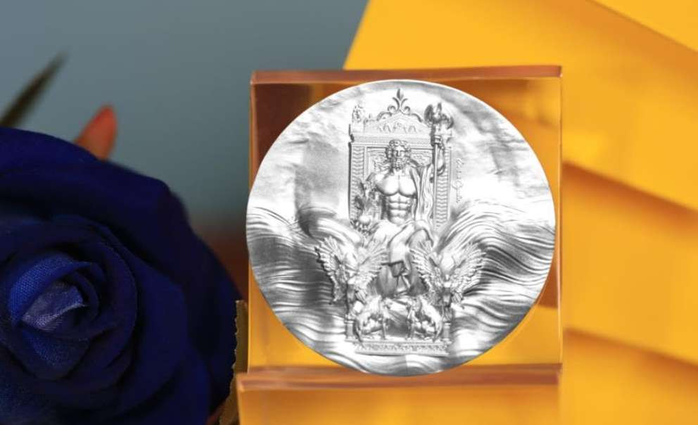 ZEUS AT OLYMPIA 2 Oz Silver Coin 10000 Francs Chad 2024