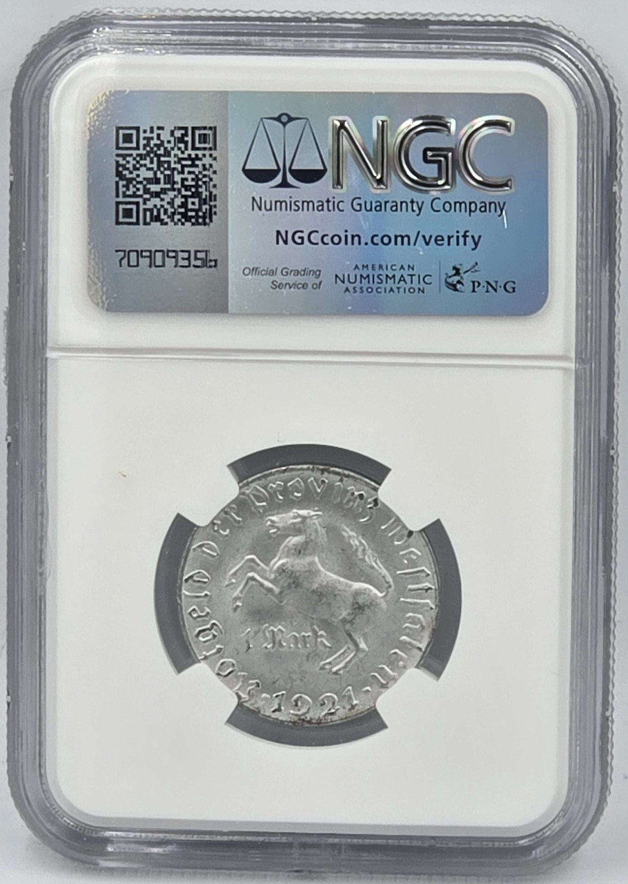 GERMANY 1 MARK COIN WESTPHALIA NOTGELD NGC MS64