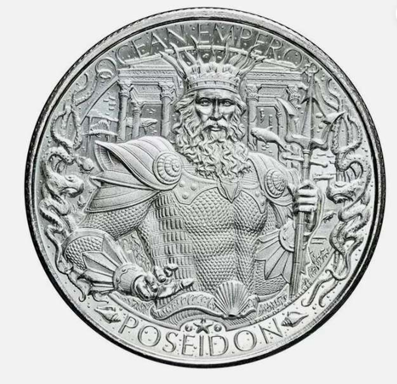 1 オンス　銀貨　 ATLANTIS　Cities Series POSEIDO Mason Mint Poseidon Atlantis 1 oz Silver Round Coin