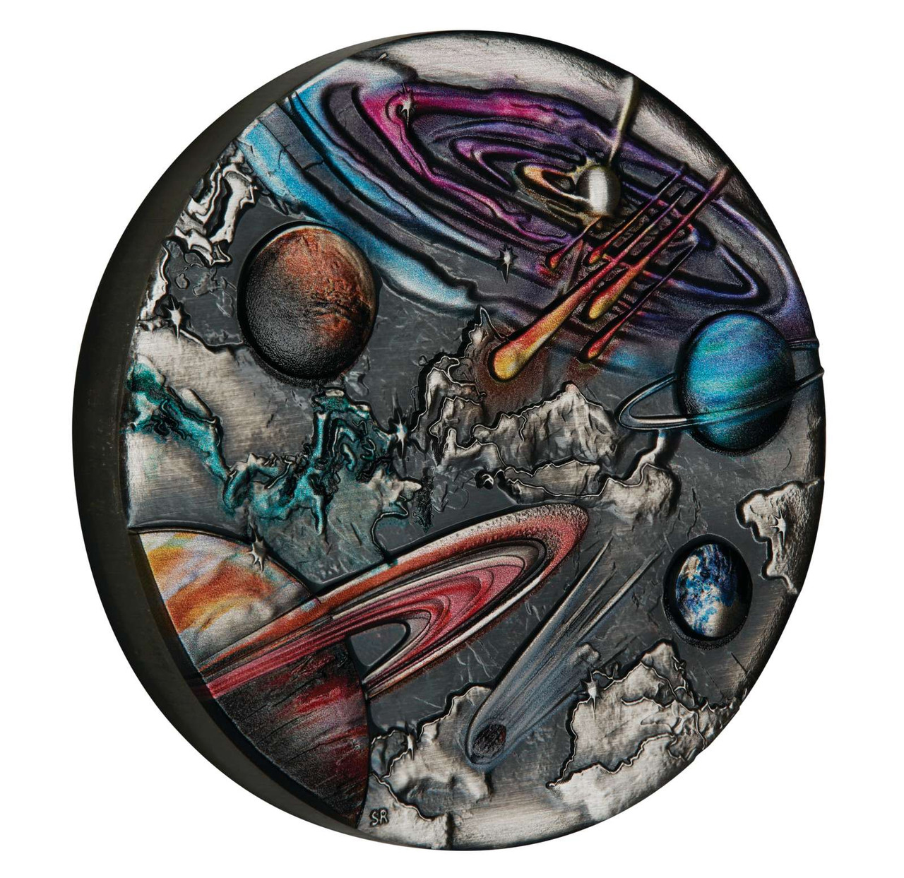 STARRY SKY AND PLANETS 5 Oz Silver Coin 5$ Tuvalu 2024