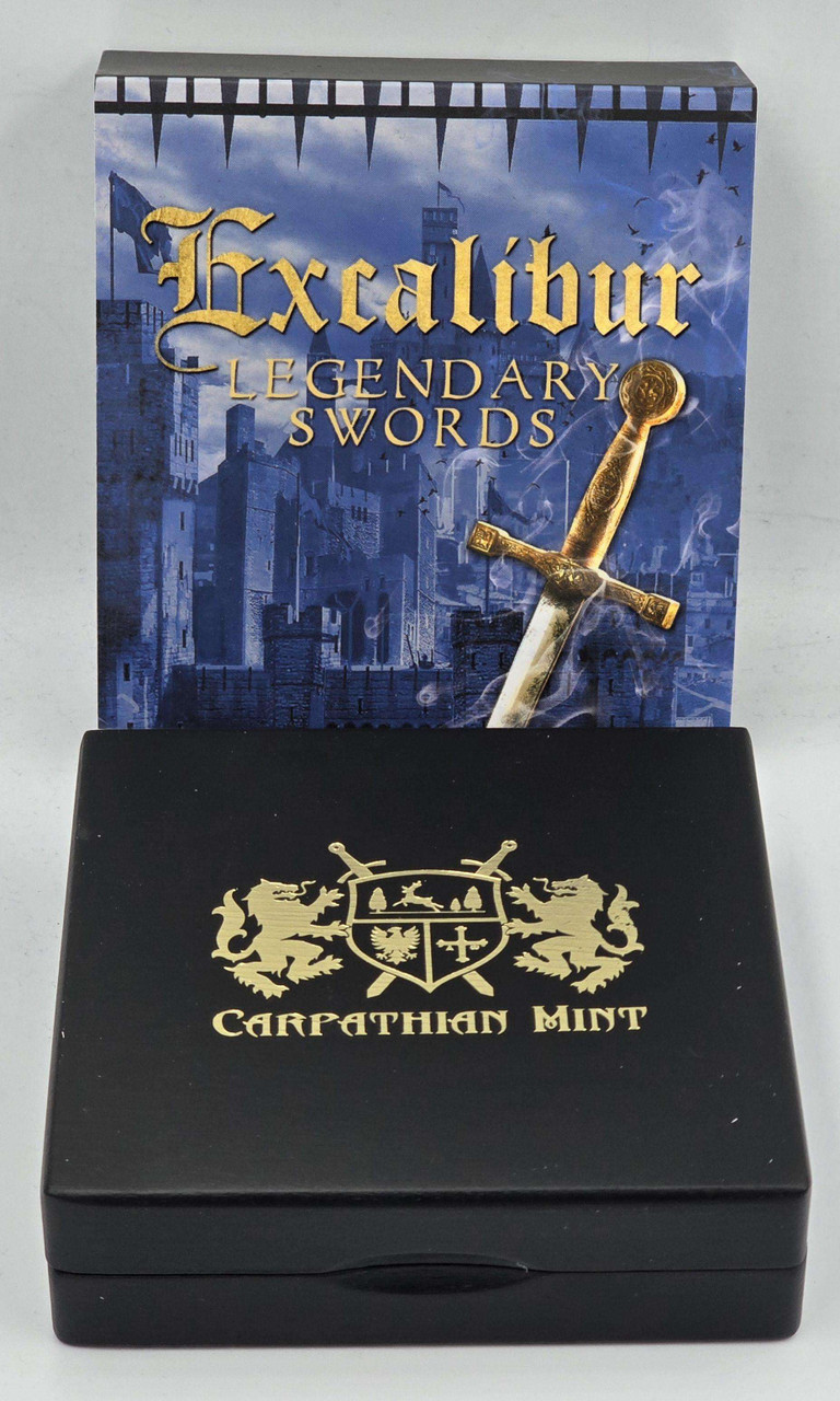 EXCALIBUR Legendary Swords 2 Oz Silver Coin 5$ Niue 2024