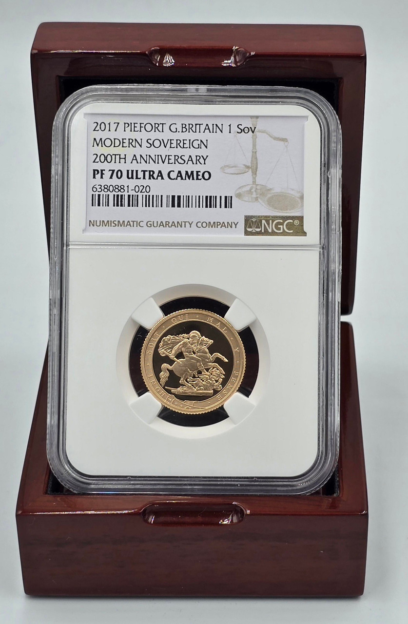 UK 2017 Piedfort 200 anniversary Gold Sovereign NGC PF70 UC