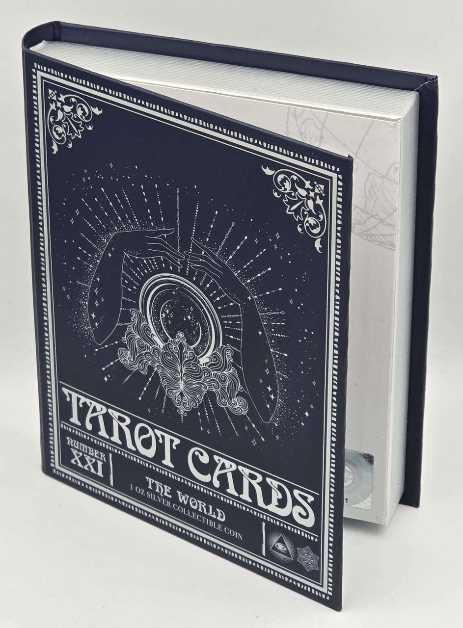 Tarot Cards 2025 The World XXI 1 oz Silver Proof coin bar