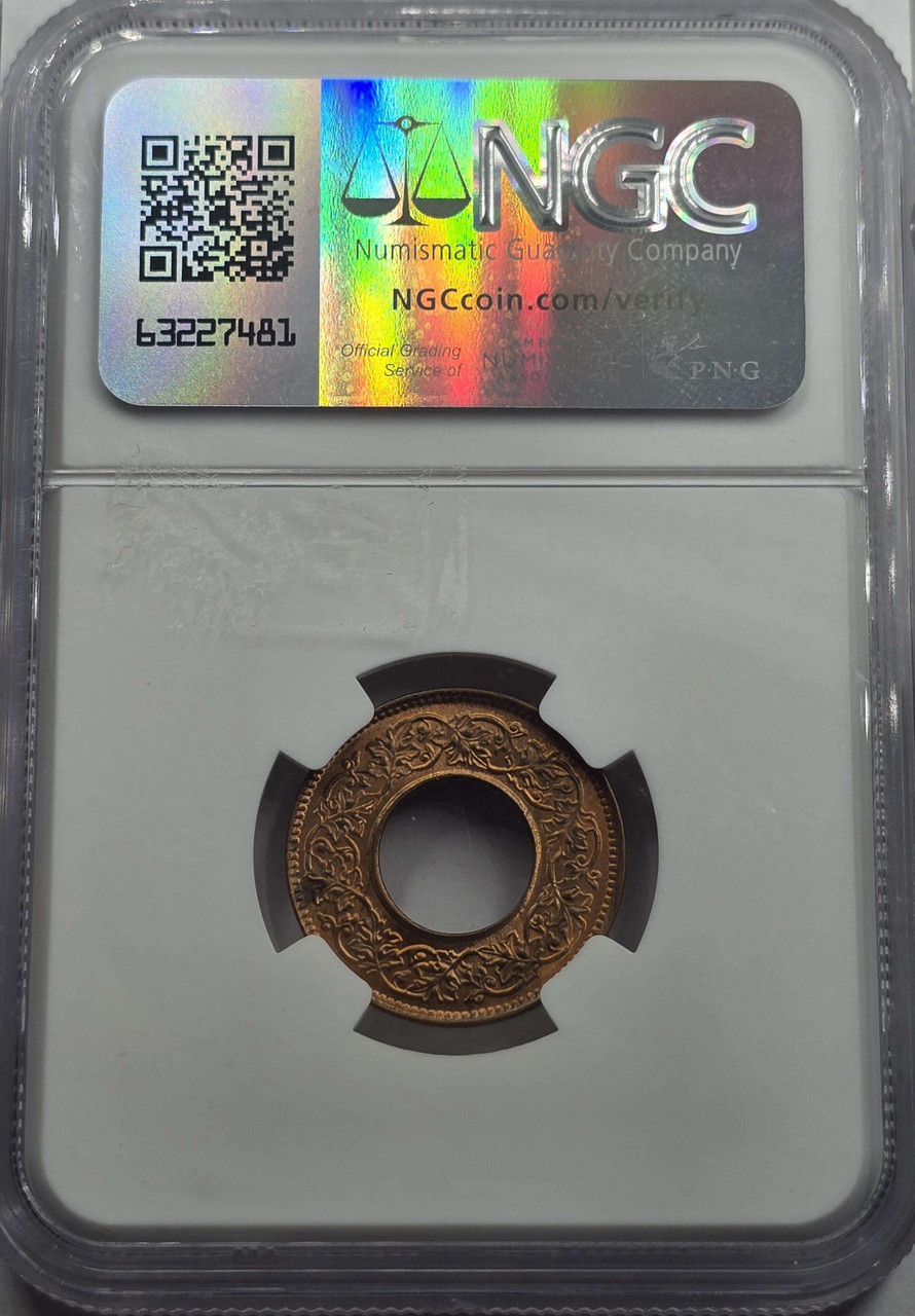 BRITISH INDIA 1 PICE COIN 1943 B KGV NGC MS65RB