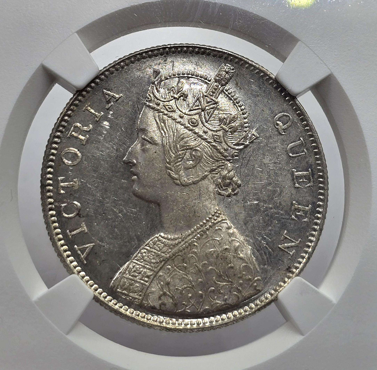 MS64 英領インド ルピー 銀貨 1862B PCGS india rupee British India Silver 1 rupee 1862 B Victoria Gothic NGC MS62
