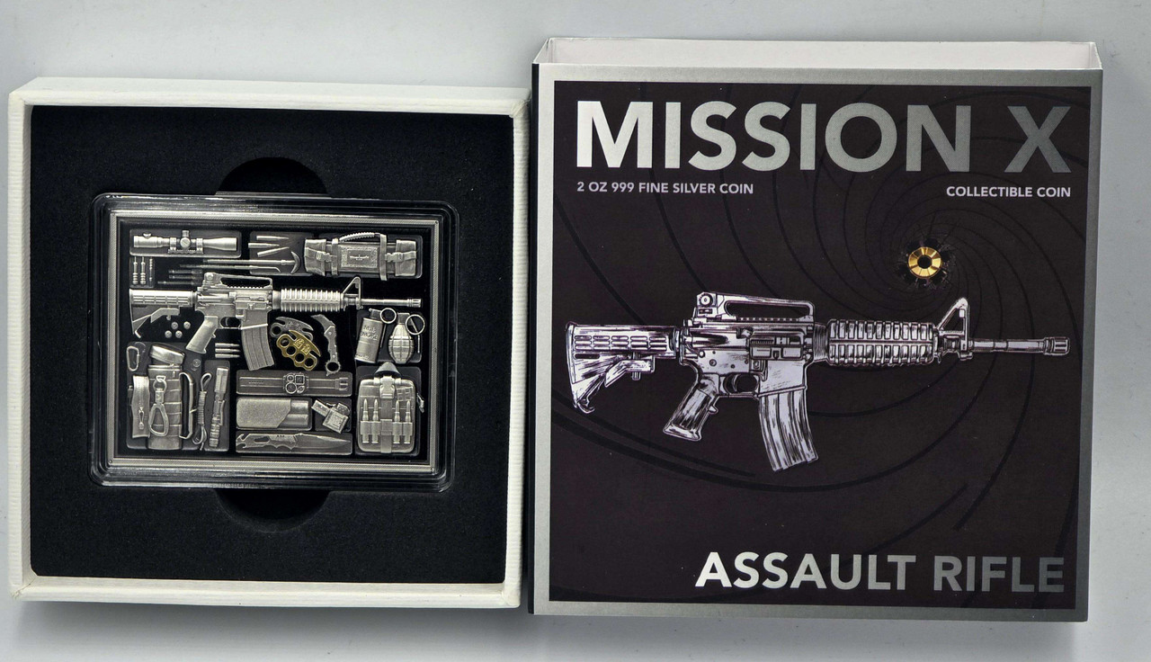 ASSAULT RIFLE Mission X 2 Oz Silver Coin Samoa 2025