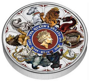 UK Queen's Beasts 2021 £5 GBP The Completer Color - colorized Coin SILVER BULLION BU COIN 2 OZ .999 UK Queen's Beasts 2021 £5 GBP The Completer Color - colorized Coin SILVER BULLION BU COIN 2 OZ .999