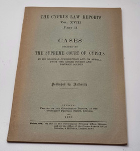 THE CYPRUS LAW REPORTS VOL XVIII PART II DECIDED BY SUPREAM COURT 1951