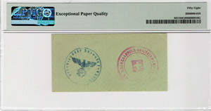 GREECE 1941 5 PFENNIG BANKNOTE GERMAN OCCUPATION Pick M21 SB150 PMG 58 EPQ