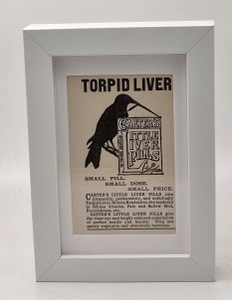 VINTAGE ORIGINAL PAPER ADVERTISEMENT - PALL MALL MAGAZINE LONDON 1887 - CARTERS TORPID LIVER PILLS - FRAMED