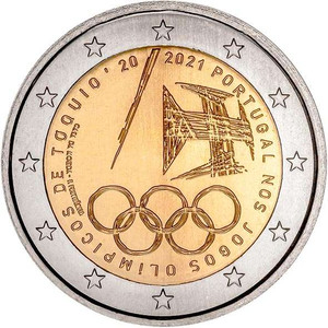 PORTUGAL 2021 2 Euro Commemorative Summer Olympic Games bu coin in capsule PORTUGAL 2021 2 Euro Commemorative Summer Olympic Games bu coin in capsule
