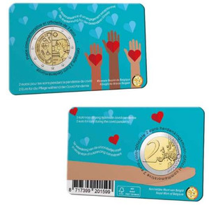 BELGIUM 2022 Healthcare 2 Euro Commemorative IN COIN CARD BELGIUM 2022 Healthcare 2 Euro Commemorative IN COIN CARD