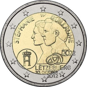 LUXEMBOURG 2022 2 Euro 10 years of marriage grand-ducal couple COIN LUXEMBOURG 2022 2 Euro 10 years of marriage grand-ducal couple COIN