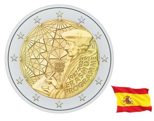 SPAIN 2022 2 EURO ERASMUS COMMEMORATIVE in capsule SPAIN 2022 2 EURO ERASMUS COMMEMORATIVE in capsule