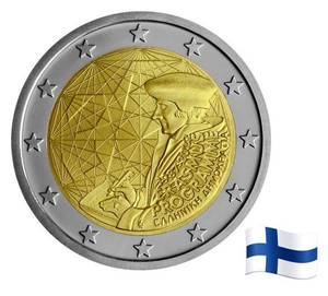 FINLAND 2022 2 EURO ERASMUS COMMEMORATIVE in capsule FINLAND 2022 2 EURO ERASMUS COMMEMORATIVE in capsule