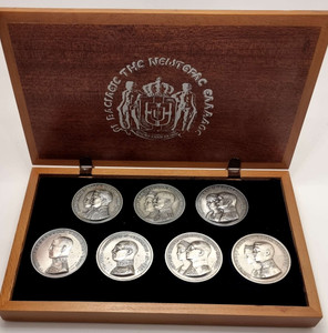 The Kings of Modern Greece 7 silver 999 coin medals Collection The Kings of Modern Greece 7 silver 999 coin medals Collection