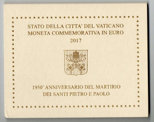 Vatican City 2017 2 EURO Coin Martirio Santi Pietro e Paolo Vatican City 2017 2 EURO Coin Martirio Santi Pietro e Paolo