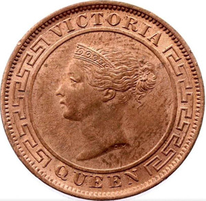 Ceylon Victoria 1 Cent 1870 Overstrike UNC coin Ceylon Victoria 1 Cent 1870 Overstrike UNC coin