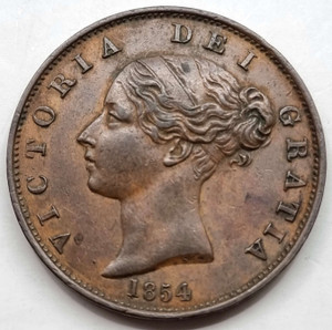 GREAT BRITAIN UK 1854 1/2 HALF PENNY COIN QUEEN VICTORIA GREAT BRITAIN UK 1854 1/2 HALF PENNY COIN QUEEN VICTORIA