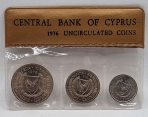 CYPRUS 1976 COMPLETE YEAR SET MILS COINS IN ORIGINAL WALLET CASE CYPRUS 1976 COMPLETE YEAR SET MILS COINS IN ORIGINAL WALLET CASE