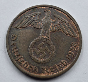 GERMANY WWII THIRD REICH 1938 2 Reichspfennig
