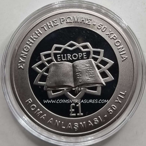 CYPRUS 2007 ONE POUND TREATY OF ROME UNC COIN CYPRUS 2007 ONE POUND TREATY OF ROME UNC COIN