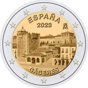 Spain 2023 2 Euro Old City of Caceres bu coin in capsule Spain 2023 2 Euro Old City of Caceres bu coin in capsule