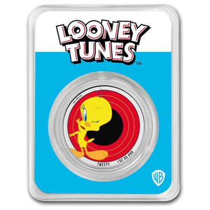 Samoa 1 oz silver Coin Looney Toons TWEETY 2023 BU COLOURED Samoa 1 oz silver Coin Looney Toons TWEETY 2023 BU COLOURED